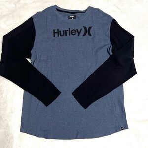 Hurley Men's Long Sleeve Shirt in Blue and Black